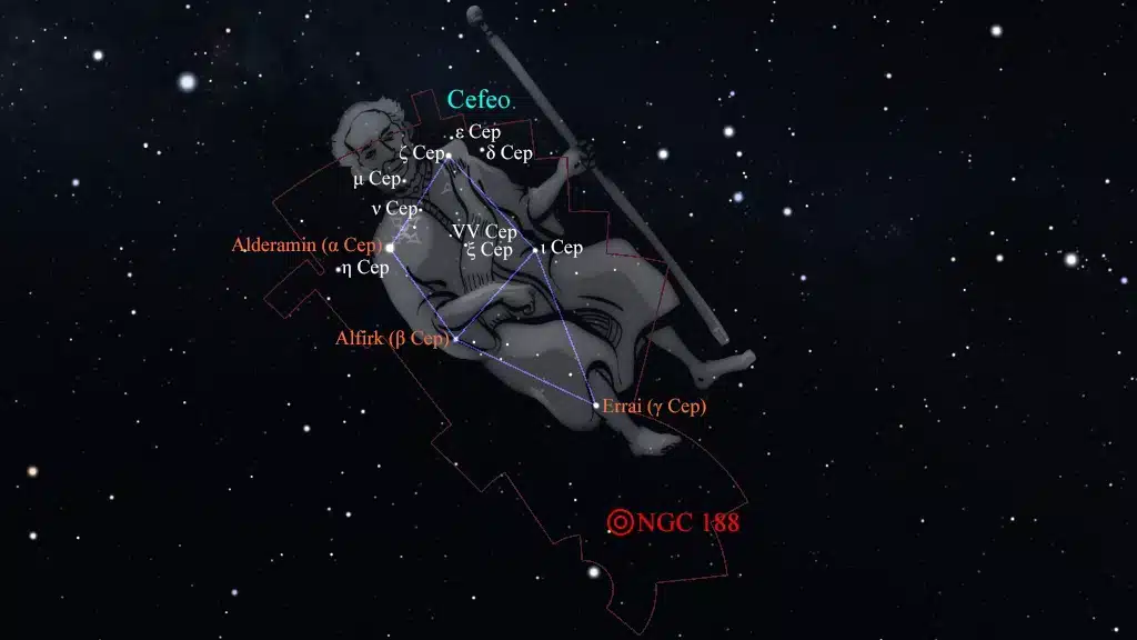 Constelación de Cefeo (Cepheus): NGC 188 (Caldwell 1), cúmulo "Polarissima".