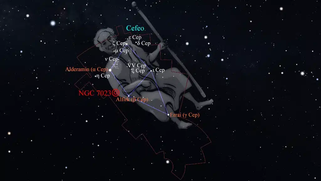 Constelación de Cefeo (Cepheus): NGC 7023 (Caldwell 4), nebulosa "Iris".