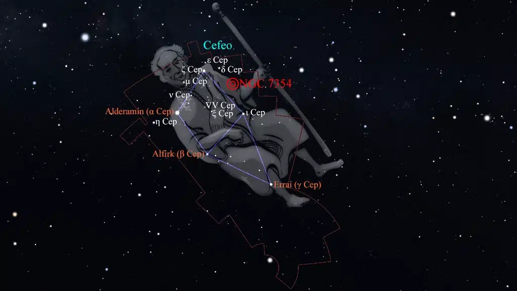 Constelación de Cefeo (Cepheus): NGC 7354, nebulosa planetaria.