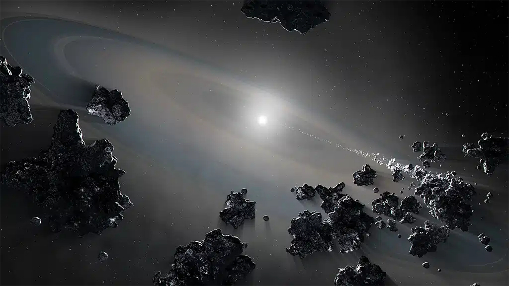 Una enana blanca aún devora su sistema planetario.