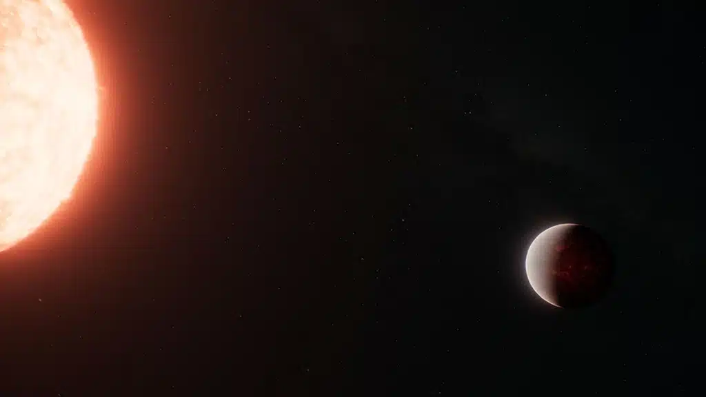 Webb detecta atmósfera en un exoplaneta rocoso ultracaliente.