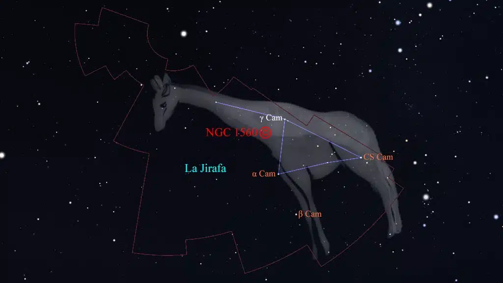 Constelación de La Jirafa (Camelopardalis): NGC 1560 (IC 2062), galaxia.