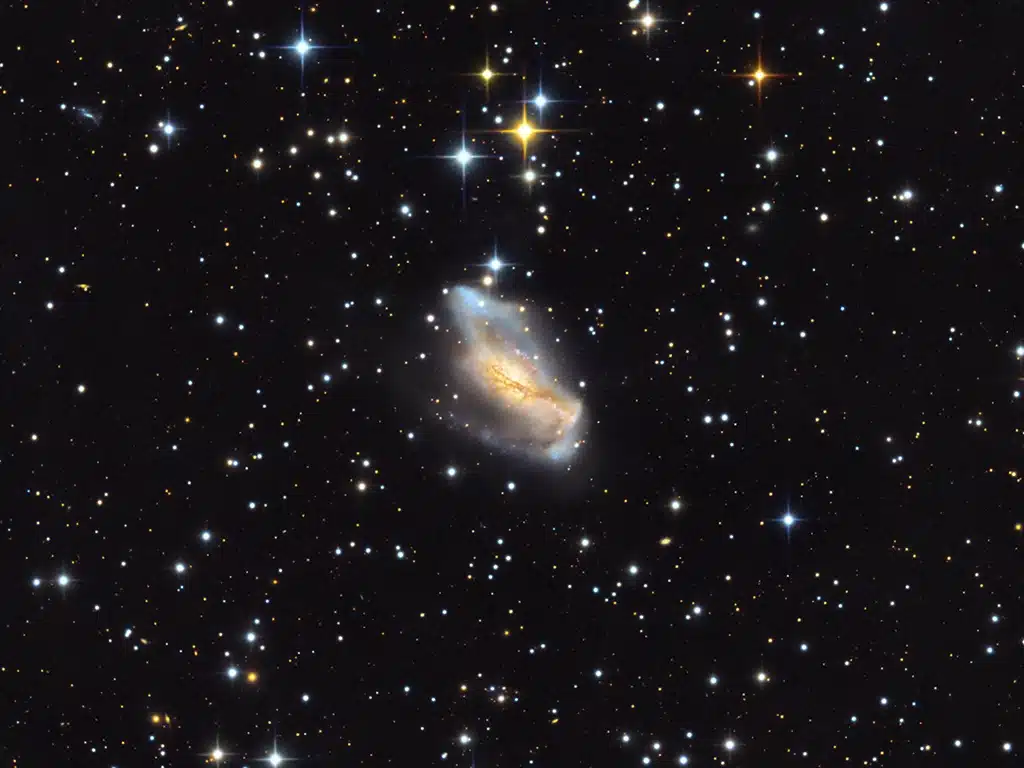 NGC 2146, galaxia "Mano de Polvo". Crédito: Irida Observatory.