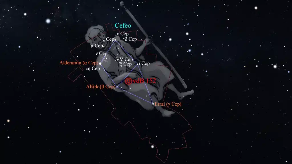 Constelación de Cefeo (Cepheus): VdB 152, "Nebulosa del Urogallo" o "Cueva del Lobo".