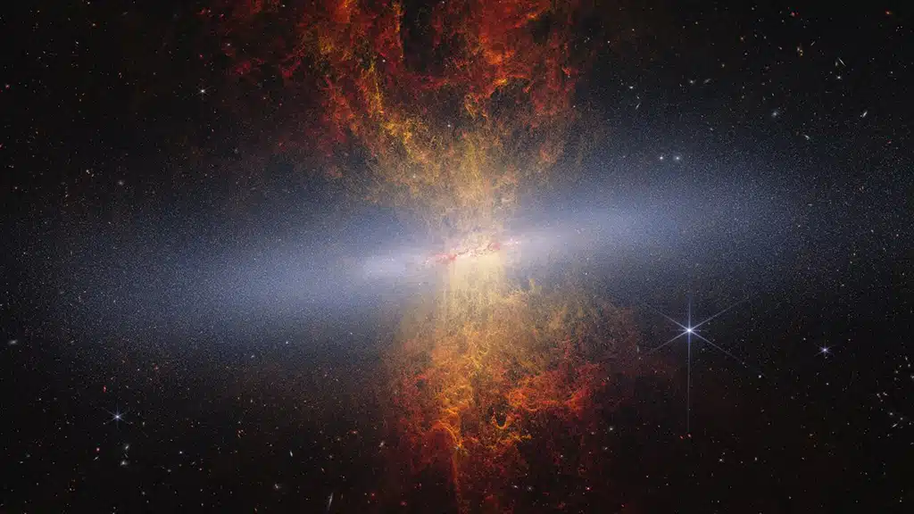 Webb revela millones de estrellas en la galaxia del Cigarro (M82).