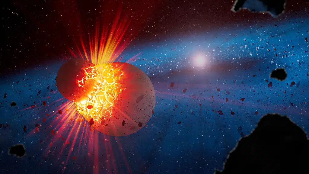 Discos de escombros extremos revelan colisiones planetarias.